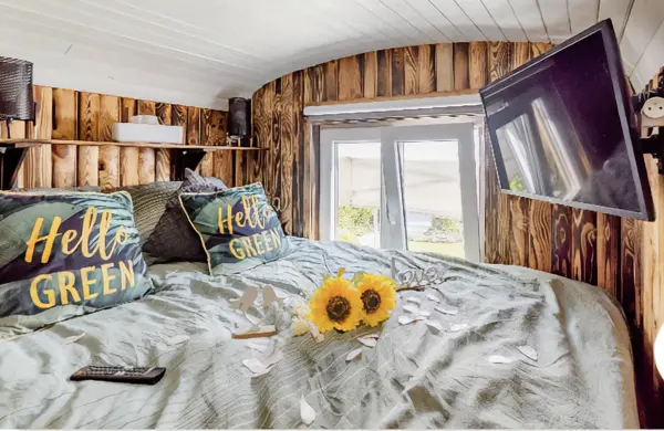 photo de la chambre de la roulotte